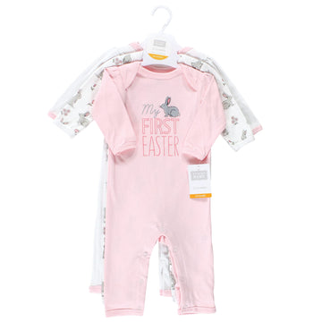 Hudson Baby Unisex Baby Cotton Coveralls, Some Bunny, 6-9 Months