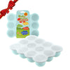 Samuelworld Baby Breast Milk And Food Storage Container, 12 Portions X 2.5Oz, Stackable Food Grade Silicone Tray With Clip-On Ha