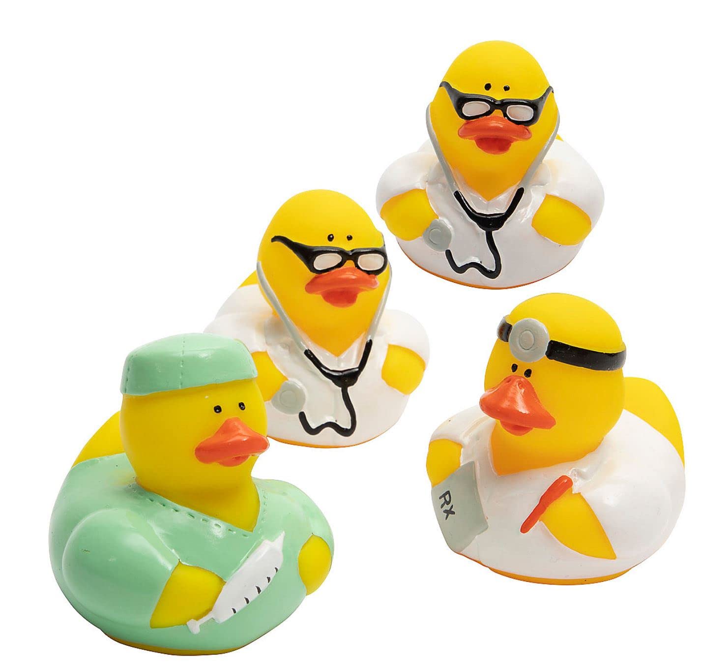 HAPPY DEALS Doctor Rubber Ducks | 12 Pack | Yellow, Rubber, Healthcare Party Favors