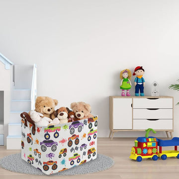 Fxocshe Rectangular Storage Basket With Handles Basket,Baby Room Decor,Cute Pattern Storage Bin,Kids Toy Basket Foldable Nursery