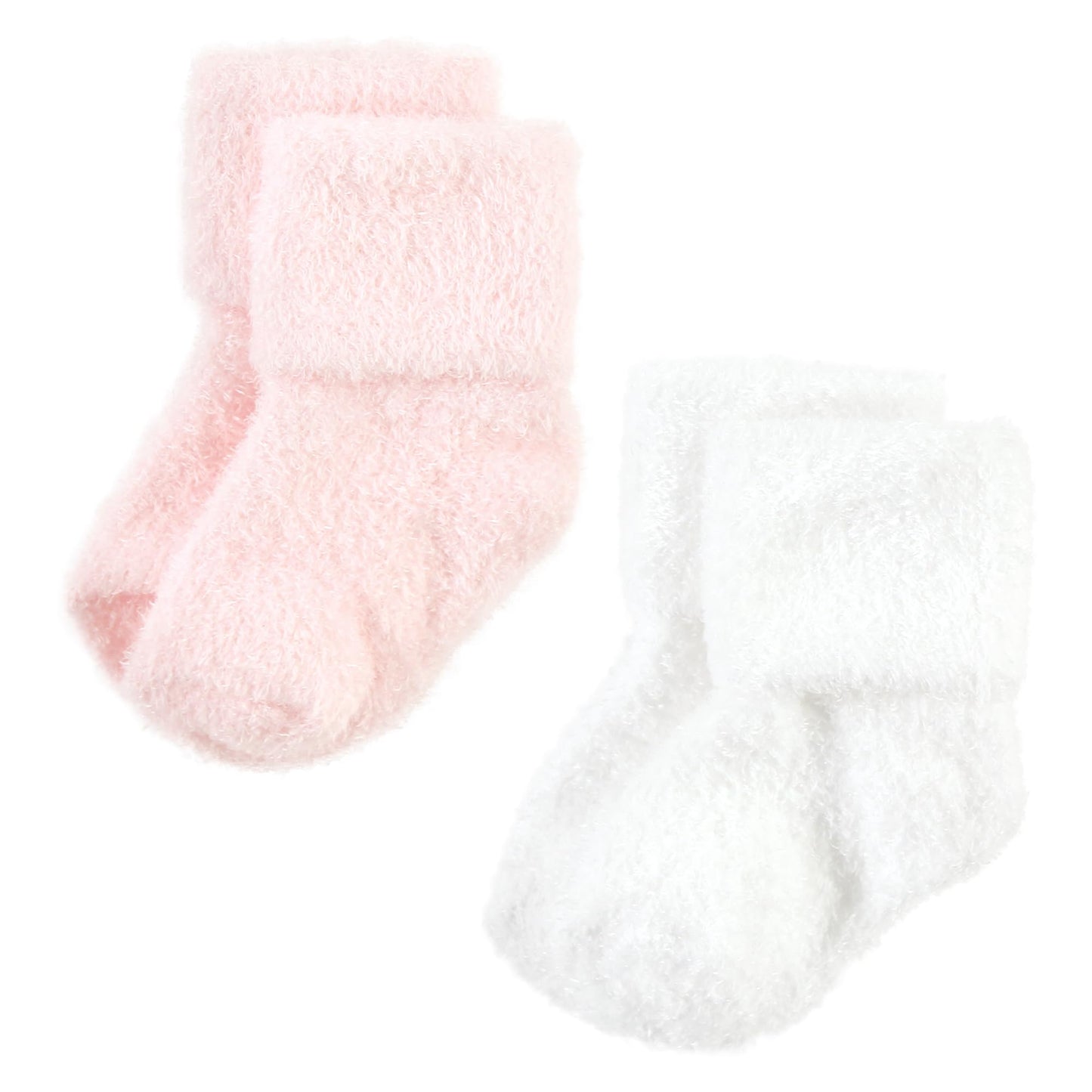 Hudson Baby Unisex Baby Cotton Rich Newborn And Terry Socks, Pink Heart, 6-12 Months