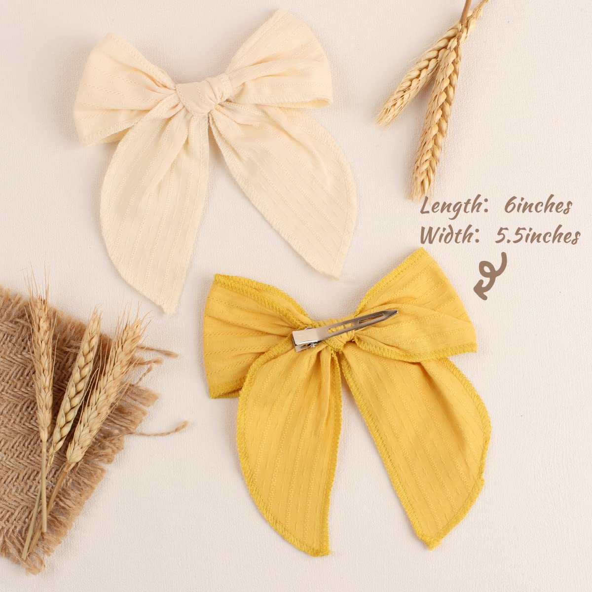 7 Pcs Tulle Hair Bows For Girls, Large Daisy Hair Barrettes, Handmade Cute Wedding Hair Accessories For Baby Girls Infants Toddl