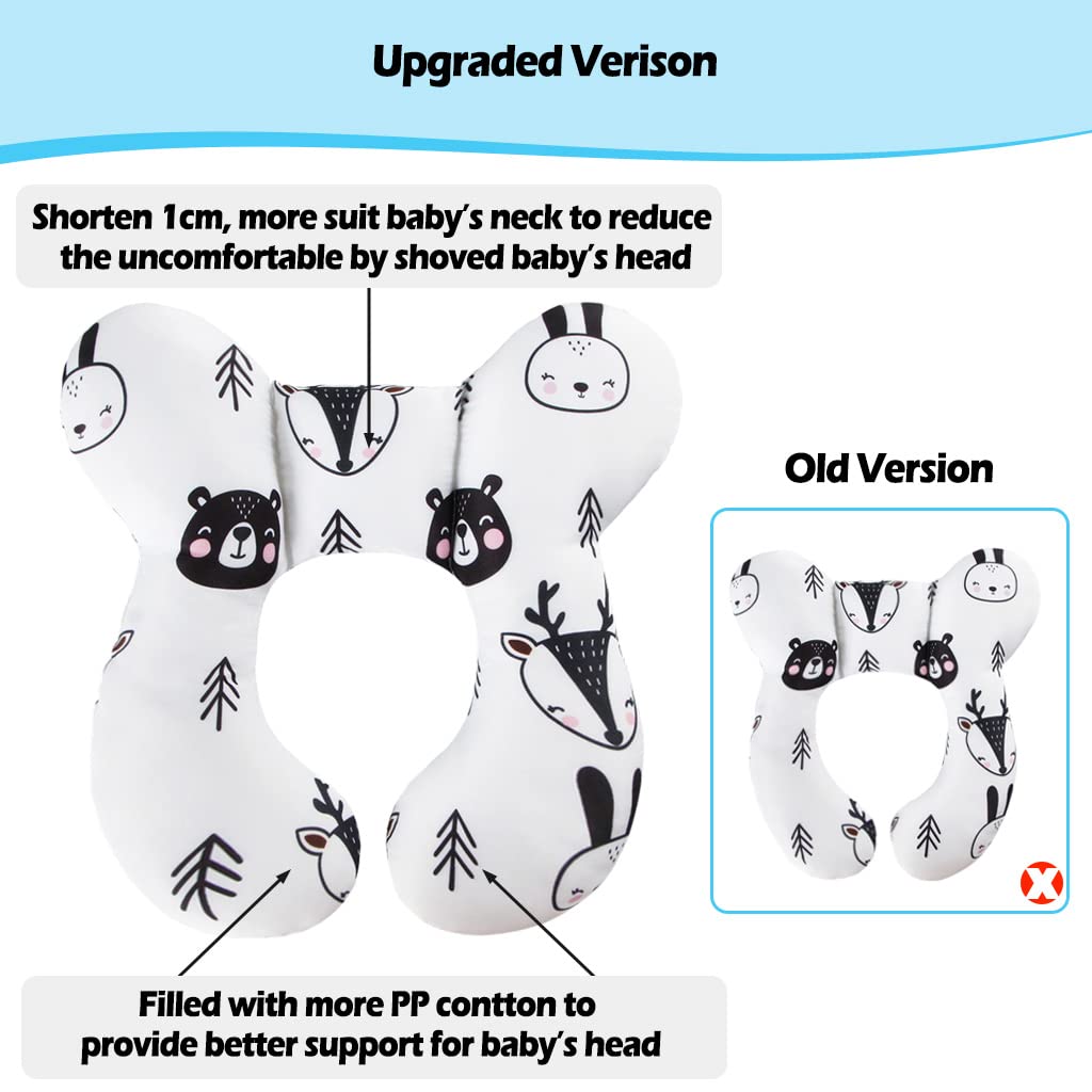 Kakiblin Baby Travel Pillow, Baby Pillow For Head And Neck, Upgraded Baby Support Pillow, Baby Neck Pillows For Car Seat,Pushcha