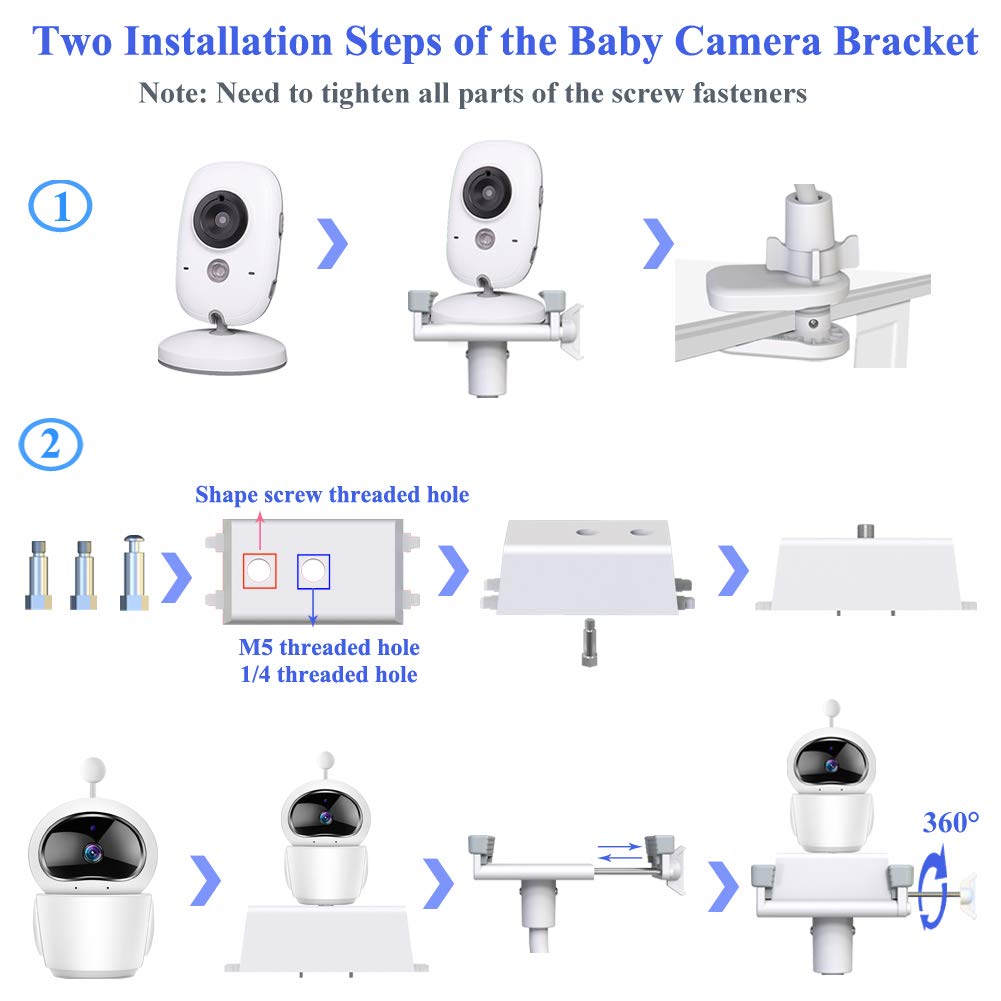 Eysaft Baby Monitor Mount Baby Kamera Holder Compatible With Infant Optics Dxr-8 Pro,Nanit N322Nw, Anmeate Sm935E,Vava,Hellobaby