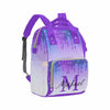 Artsadd Custom Made Diaper Bags For Men Women, Customized Gradient Purple Glitter Diaper Bag Cute Tote Bags Personalized Mommy N
