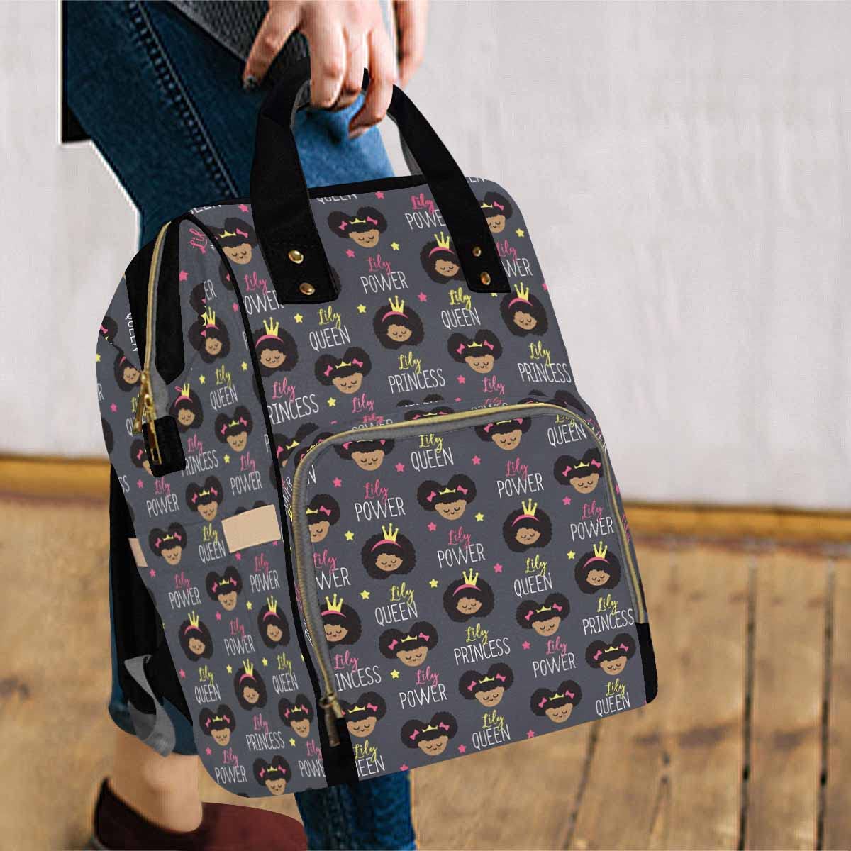 Artsadd Personalized Diaper Bag With Name, Customized Princess Queen Star Nappy Backpack With Thermal Pockets Handbag Shoulder B