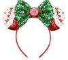 Clgift Christmas Reindeer Minnie Ears,Pick Your Color, Iridescent Minnie Ears, Silver Gold Blue Minnie Ears, Rainbow Sparkle Mou