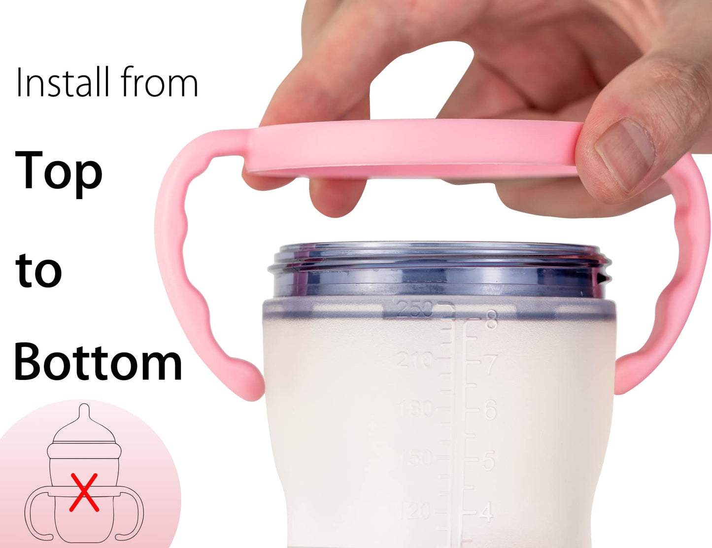 Chubbiee Baby Bottle Handles For Comotomo 5 Ounce & 8 Ounce Silicone Baby Bottles, Compatible Comotomo Bottle Holder For Baby, P