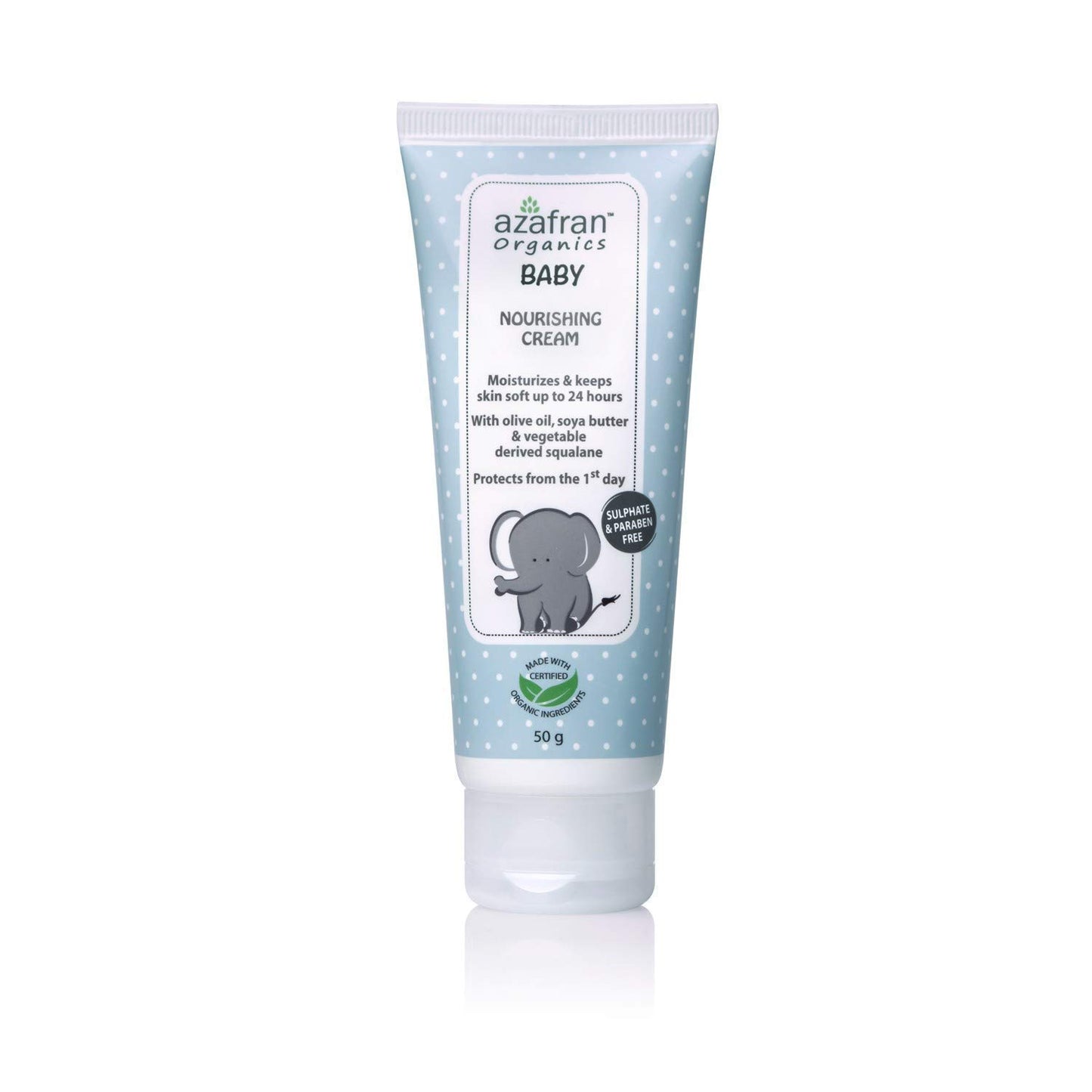 Azafran Organics Baby Nourishing Cream, 3.53Oz - Gentle Moisturizing Cream With Olive Oil And Vegetable Derived Squalene, No Har