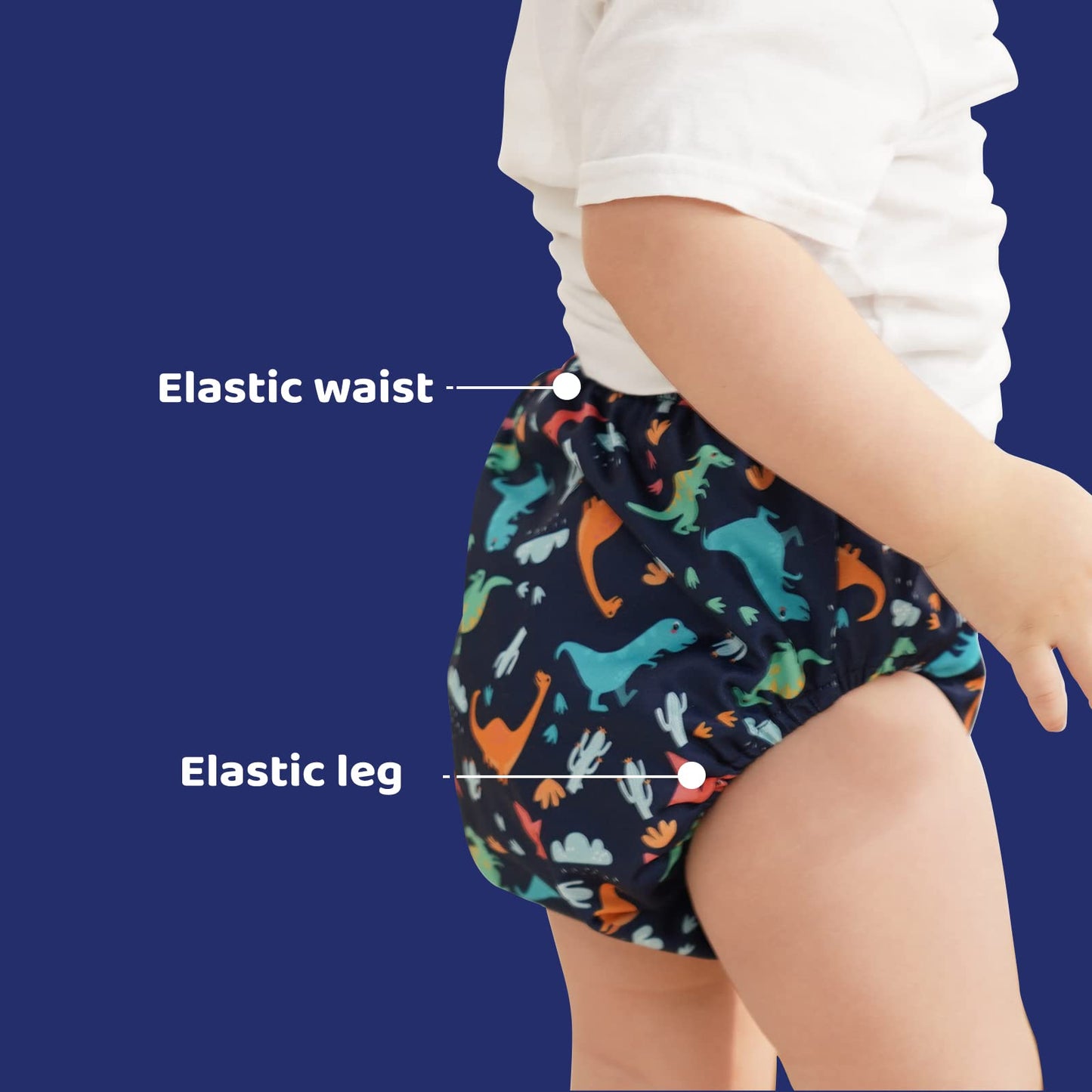 Smulpooti 8 Packs Reusable Plastic Underwear Covers For Potty Training And Waterproof Diaper Cover For Rubber Pants Boys 6T
