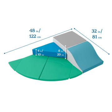 Ecr4Kids Softzone Junior Adventurer'S Summit Slide, Corner Climber, Contemporary, 4-Piece