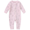Owlivia Organic Cotton Baby Boy Girl Zip Up Sleep N Play, Footless, Long Sleeve(0-3 Months, Pink Rabbit)