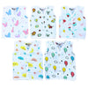 Balakrithi Organic Cotton Muslin Button Jabla| Newborn Dress Pack of 5 |Muslin Cloth Boys Girls|Soft Breathable |Multicolour 91
