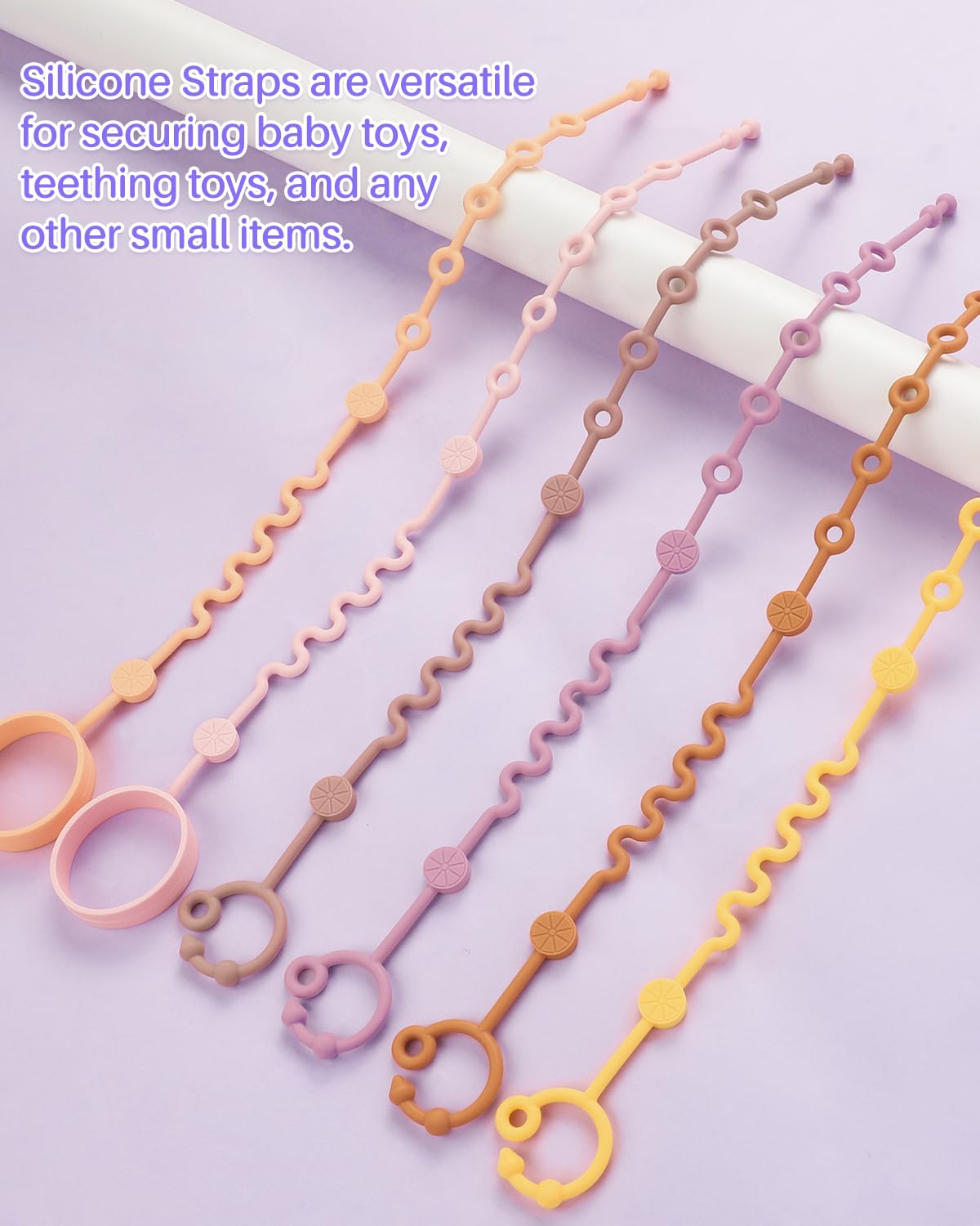 Littlehugs Toy Straps For Baby, 3Pcs Adjustable Toy Holder For Stroller Accessories, Silicone Baby Tether Pacifier Clip, No Thro