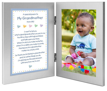 Gift For Grandmother For Her Birthday Or Christmas, Sweet Poem From Grandson, Add 4X6 Inch Photo