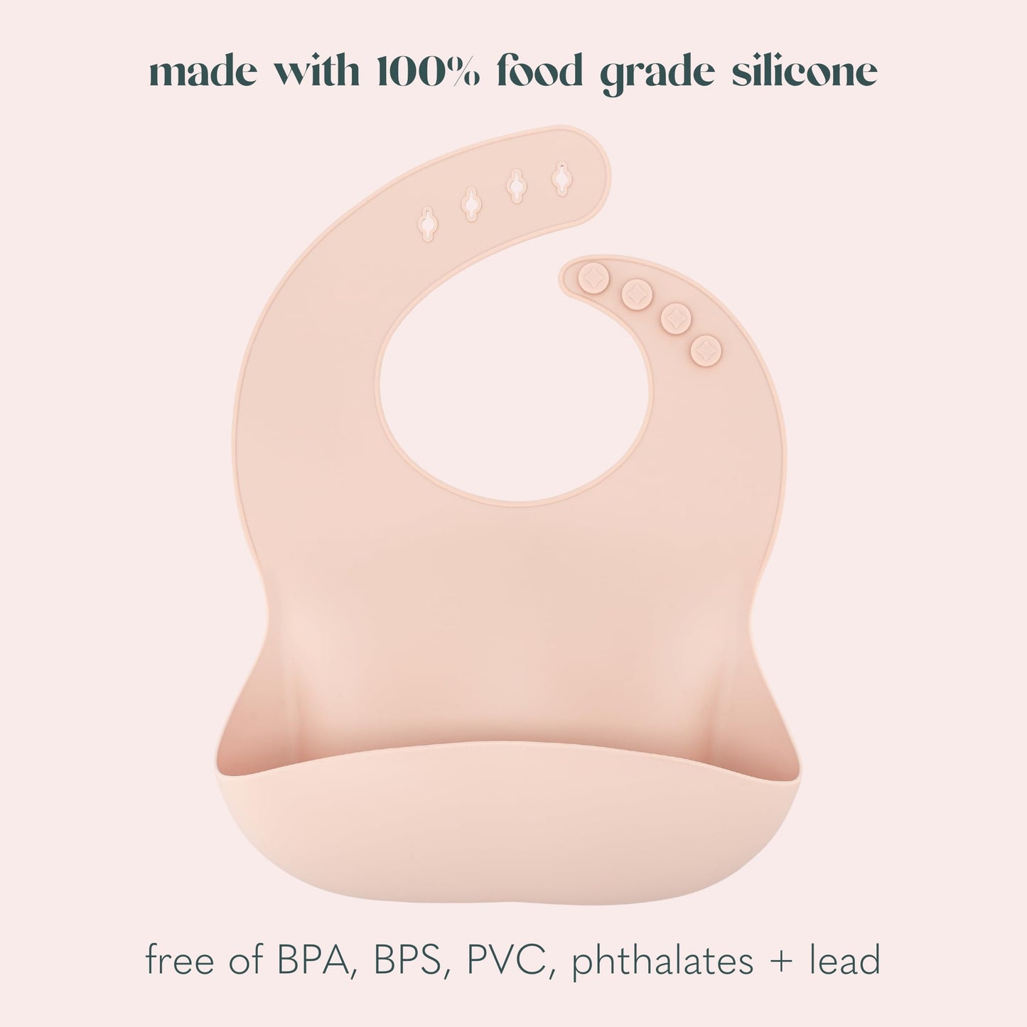 Ava + Oliver Waterproof Silicone Bib Set With Adjustable Neck Closure - Durable Silicone Bibs For Babies - Set Of 2 (Guava Confe