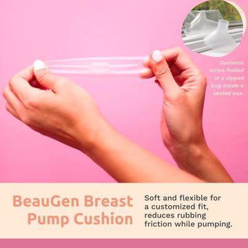 Beaugen Breast Pump Cushion - Soft Stretchy Clear Plastic Insert For Flange Comfort, Fit - Breastfeeding Essential - Bpa Free, F