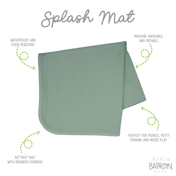 Bapronbaby Minimalist Sage Splash Mat - Waterproof Catch-All For Under High Chairs, Floors, Tables, Playtime Or Arts & Crafts -