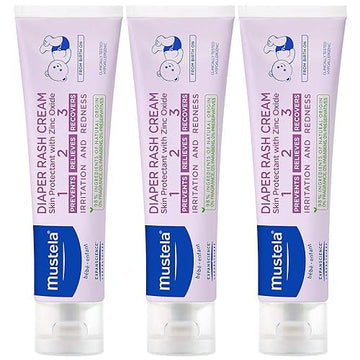 Mustela Baby Diaper Rash Cream 123 - Skin Protectant With Zinc Oxide - Fragrance Free & Paraben Free - With 98% Natural Ingredie