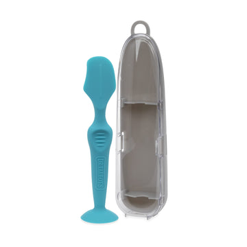 Dr. Talbot'S Diaper Cream Brush For Babies - Diaper Rash Cream Applicator With Suction Base And Hygienic Case - Full Size - Aqua