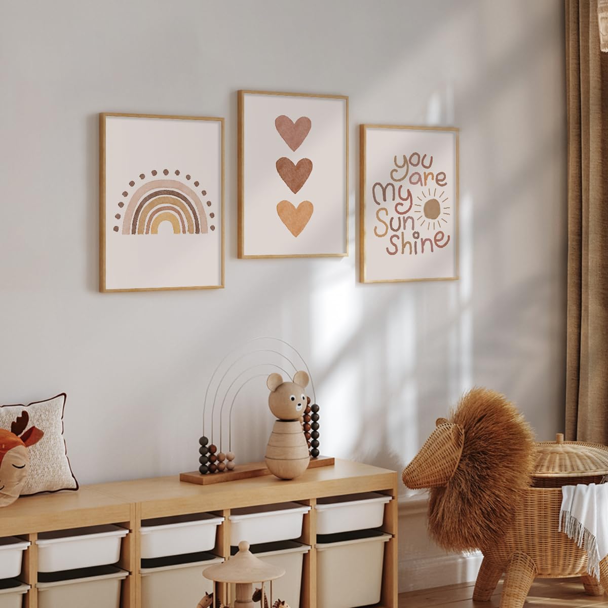 Canssape Baby Boho Nursery Wall Decor 12 'X16 ' Kids Room Poster Prints Alphabet Rainbow Wall Art Prints Safe Non-Toxic Green