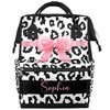 SPYORBKX Cow Print Bow Diaper Bags Nursing Baby Bag Diaper Backpack for Mom Dad Gifts Nappy Bag for Toddlers Travel Baby Backpac