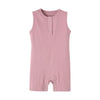 Teach Leanbh Baby Romper Cotton Sleeveless Button Down One Piece Linen Jumpsuit Coverall 3-24 Months (Fuchsia, 18-24 Months)