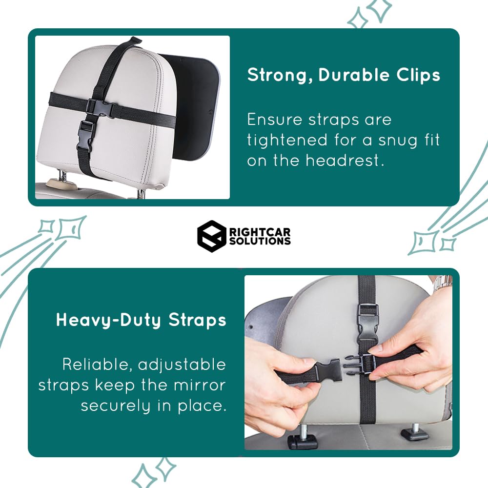 Rightcar Solutions Baby Car Mirror For Infant | Rear Facing Car Seat Mirror For Infant & Newborn | Shatterproof, Wide Crystal Cl