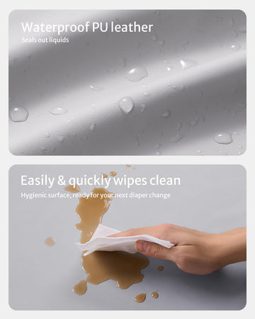 Blissful Diary Vegan Leather Baby Changing Pad With Waterproof & Wipe-Clean Pu Cover, Standard Size Cozy Baby Changing Table Pad