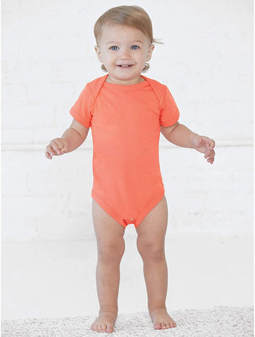 Rabbit Skins Baby Soft Fine Jersey Short Sleeve Bodysuit (4424) Orange, 12M