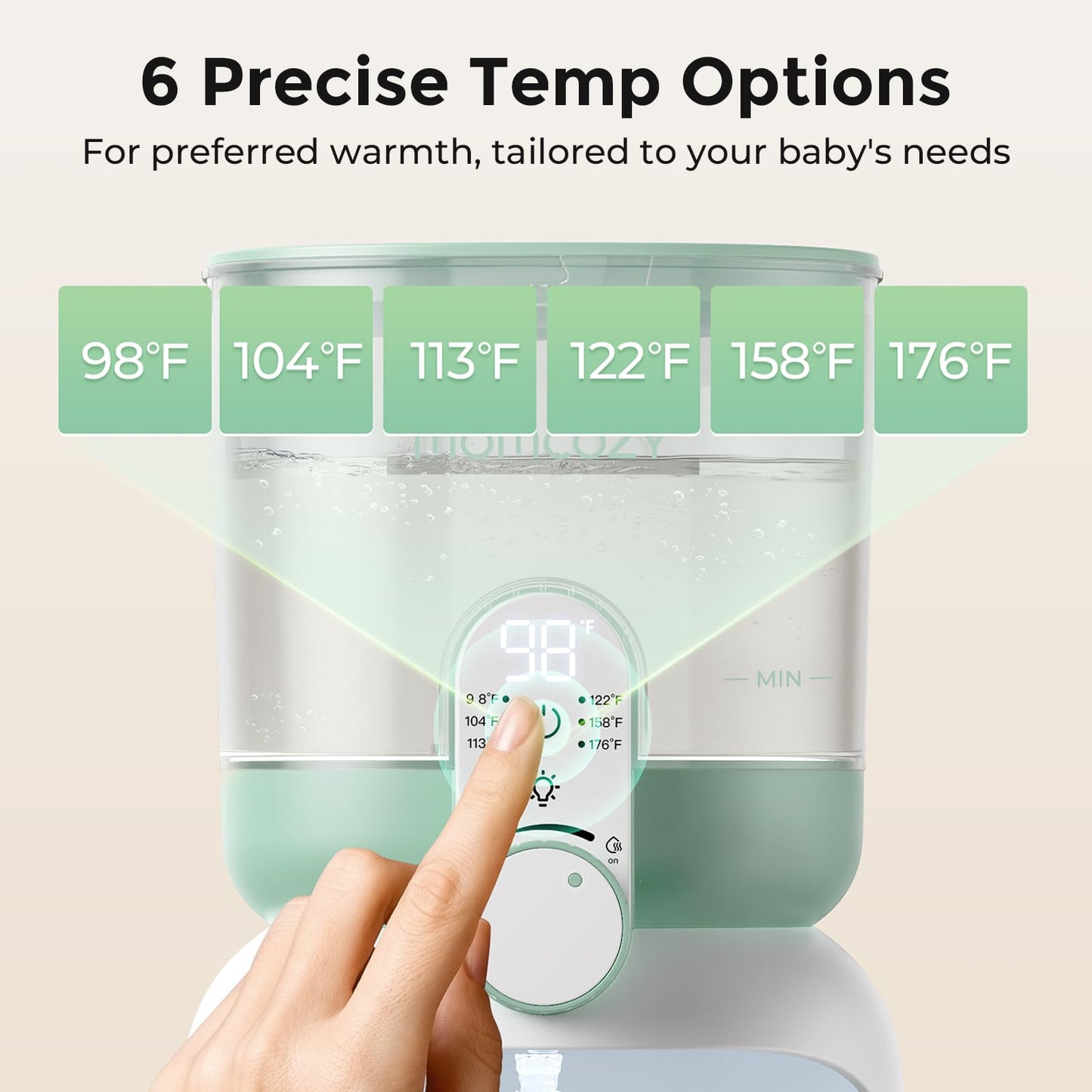 Momcozy Dual Lights Baby Bottle Warmer For Night Feedings, Instant Bottle Warmer For Making Formula, 57 Oz Larger Capicity, Form