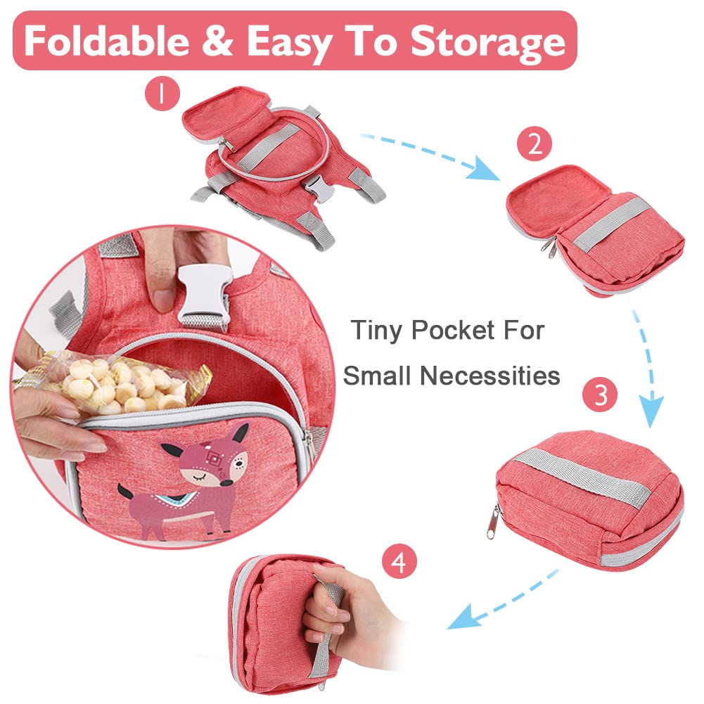 Toddler Harness Leash + Anti Lost Wrist Link, Accmor Kids Harnesses Children Leashes For Girls, Cute Deer Baby Walking Holder An