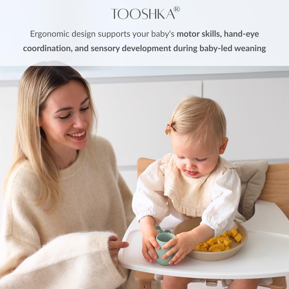 Tooshka Baby Led Weaning Cups - Set Of Four (Pink & Brown)