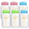 Matyz Glass Breastmilk Storage Bottles, 6 Pack, 8 Oz, Compatible With Spectra Medela Breast Pump - Freezer Safe Storage Bottles