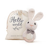 Youuys Wooden Baby Rattle Toys, Easter Bunny Rattle for Baby Crochet Bunny Rattle Toy Natural Wood, Shaker Rattle for Hand Grips