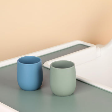 Mintlyfe Silicone Tiny Open Cups, Training Cups For Baby Led Weaning (Ether/Sage)