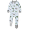 Burt'S Bees Baby Baby Boys Pajamas, Zipfront Nonslip Footed Pjs, Organic Cotton Baby And Toddler Sleepers, Happy Herbivores, 24