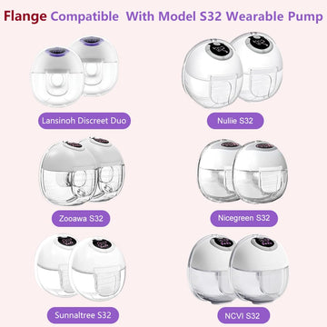 24Mm Full S32 Breast Pump Set With 24Mm Flange For Ncvi Nicegreen Nuliie Zooawa Sunnaltree S32 Wearable Breast Pump, Duckbill Va