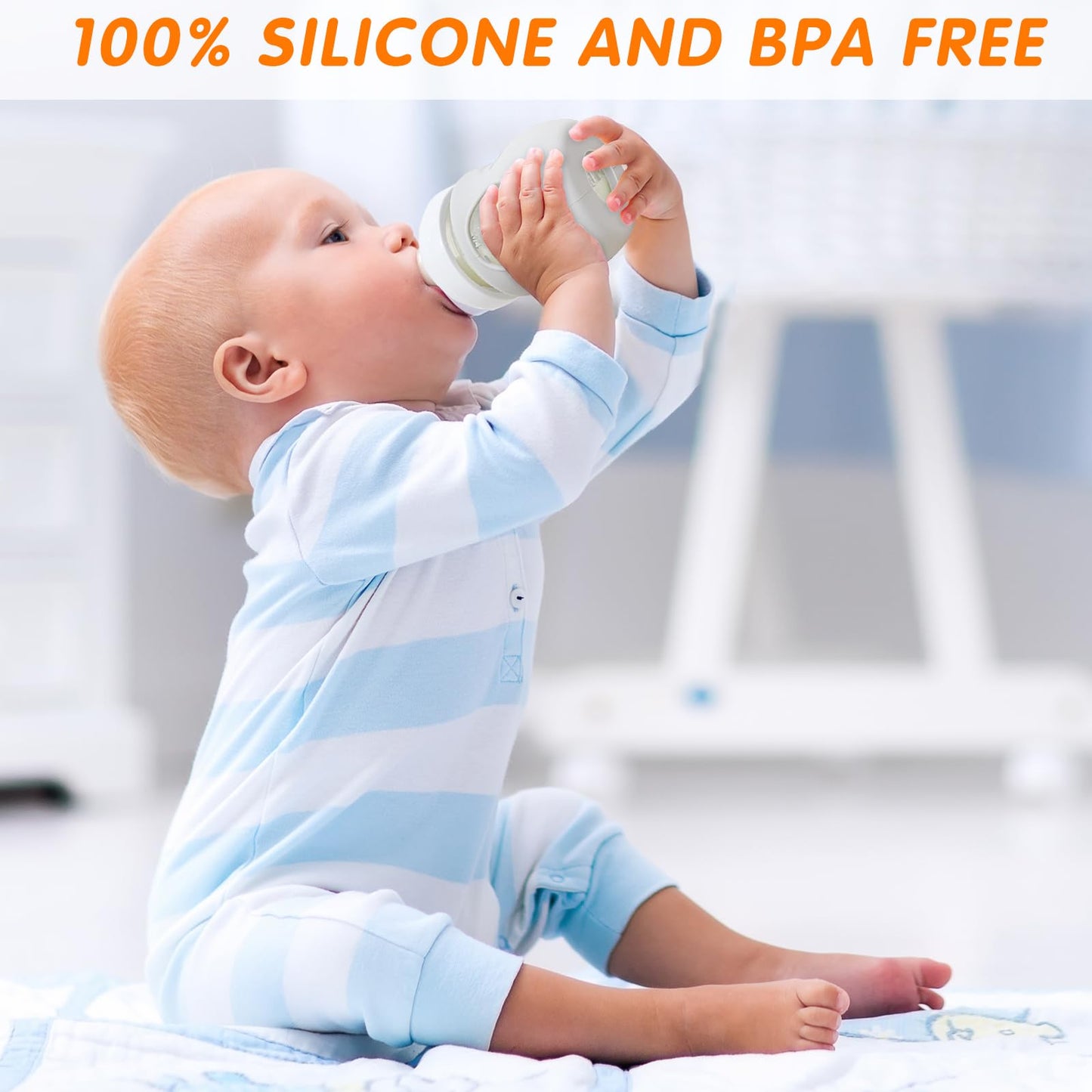 Silicone Sleeves For Avent Glass Natural Baby Bottle,3 Pack Bottles Shatter Proof Bottle Covers,Anti Flow Holder Compatible Baby