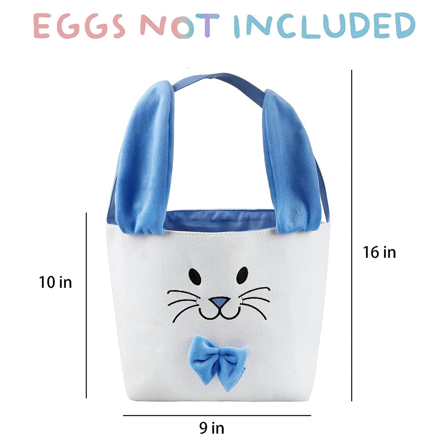 Fanunny Easter Bunny Baskets For Kids Empty Egg Hunt Bags, Rabbit Buckets With Handle For Carrying Candy Cute Stuffed Easter Fes