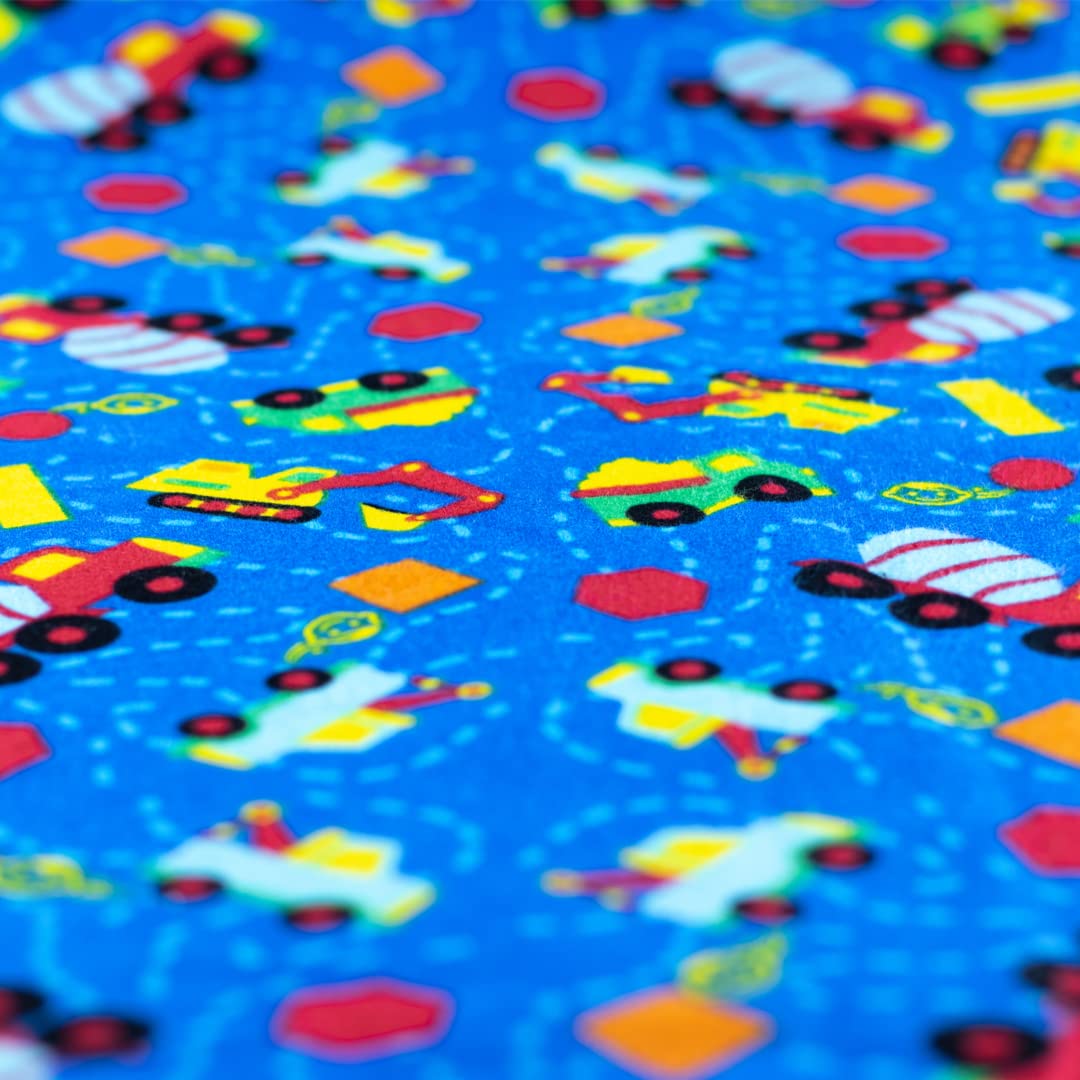 Kindermat 2' Jr. Daydreamer And Full Nap Mat Washable Cover - New Trucks N Tractors Design - Regular, 47' X 22', Great For Da