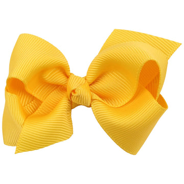 Zoonai 3 Inch Baby Girl Hair Bows Boutique Hair Clip Teens Toddlers Hairpin Headwear - Set Of 2 (Yellow)