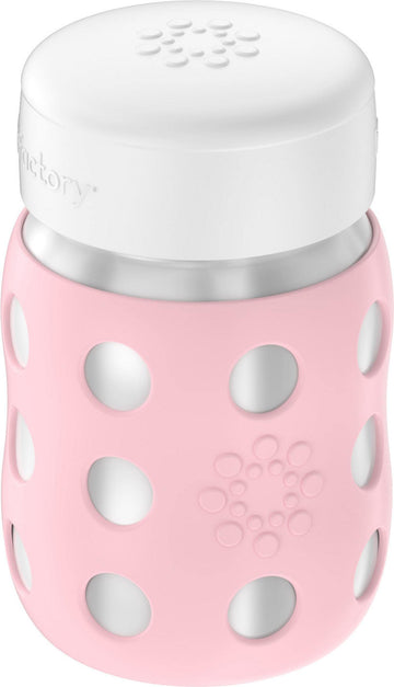 Lifefactory 8-Ounce Stainless-Steel Vacuum-Insulated Wide-Neck Baby Bottle With Flat Cap, Desert Rose (Ls2231Wdr4)