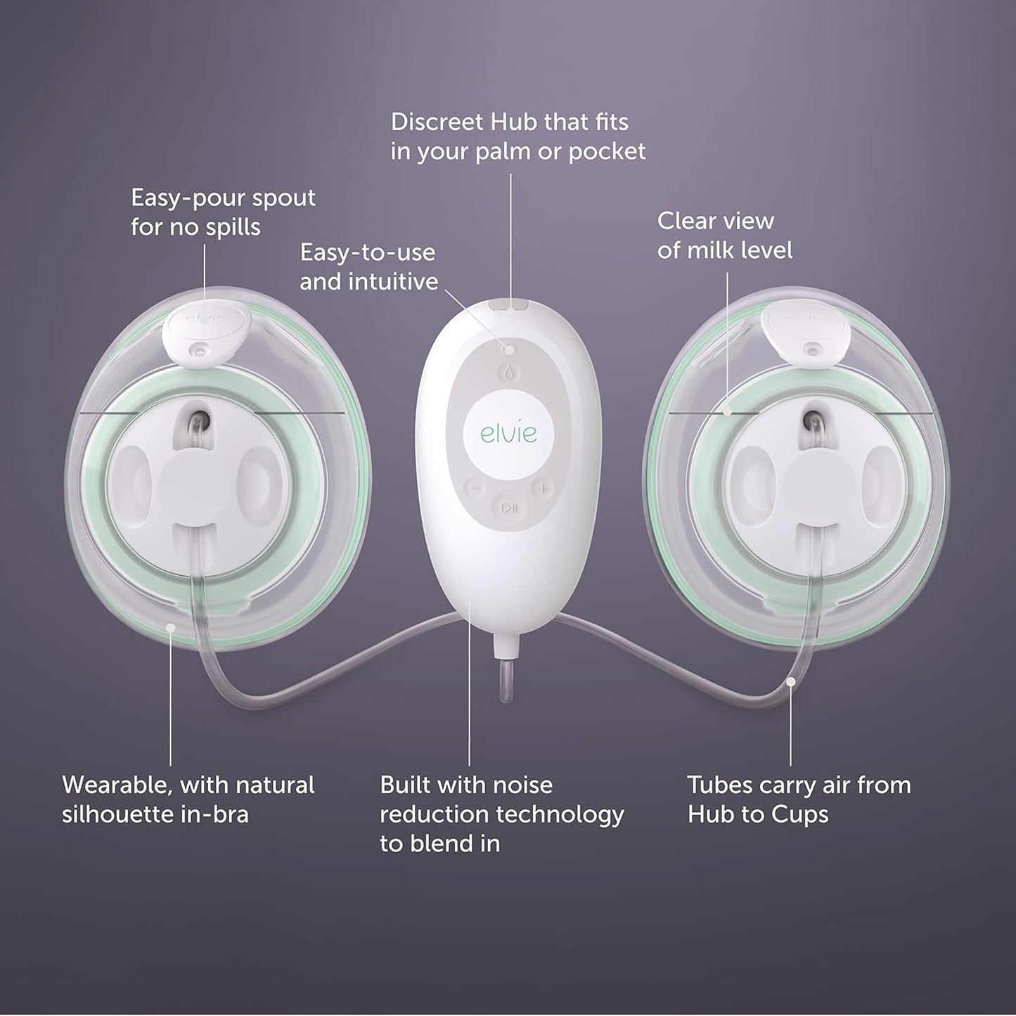 Elvie Stride Plus- Hospital-Grade App-Controlled Breast Pump | Hands-Free Wearable Ultra-Quiet Electric Breast Pump