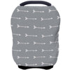 Nursing Carseat Canopy Breastfeeding Cover - Multi-Use Stretchy Car Seat Covers For Babies, Baby Shower Gifts (Grey Arrows)