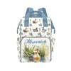 Personalized Diaper Bag Backpack for Women, Custom Name Nursing Mommy Daypack, Mallard Duck Diaper Bag for Girls Boys, New Mom G
