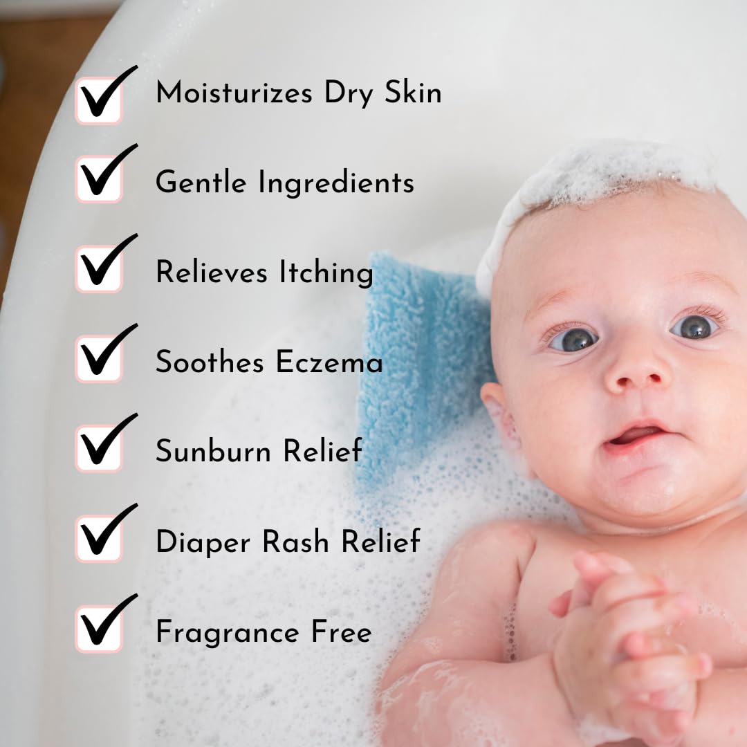 Oatmeal Baby Bath Powder For Eczema By Irene Organics - Colloidal Oatmeal For Soothing Treatment Of Eczema, Diaper Rash, Dry Ski