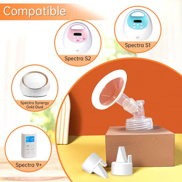 Pumpmom-Us 17Mm Oval Flanges With Soft Rim Compatible With Spectra S2 S1 9 Plus Breastpumps Accessories, Replacement Breast Shie