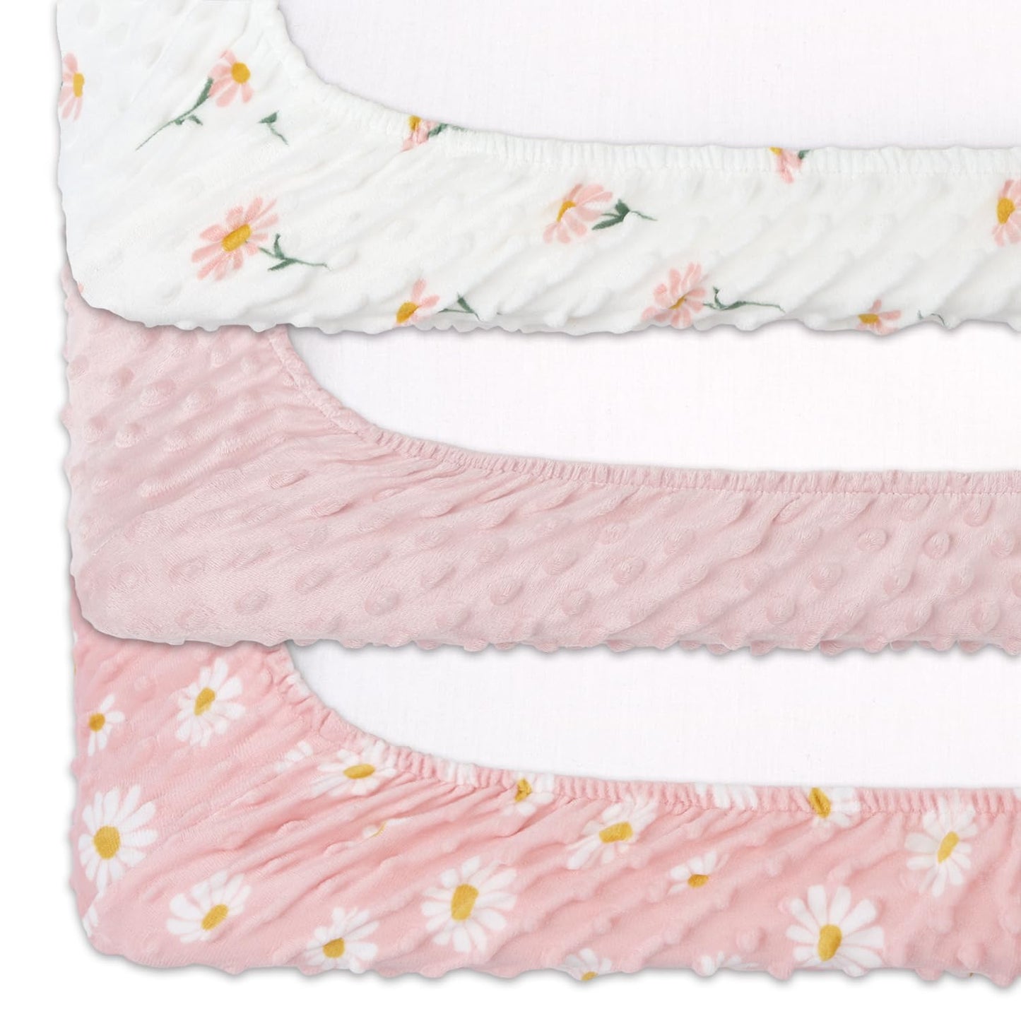 The Peanutshell Baby Changing Pad Covers Girl, Minky Changing Table Sheets For Girls, Pink Floral Nursery Decor, Boho Sunflower