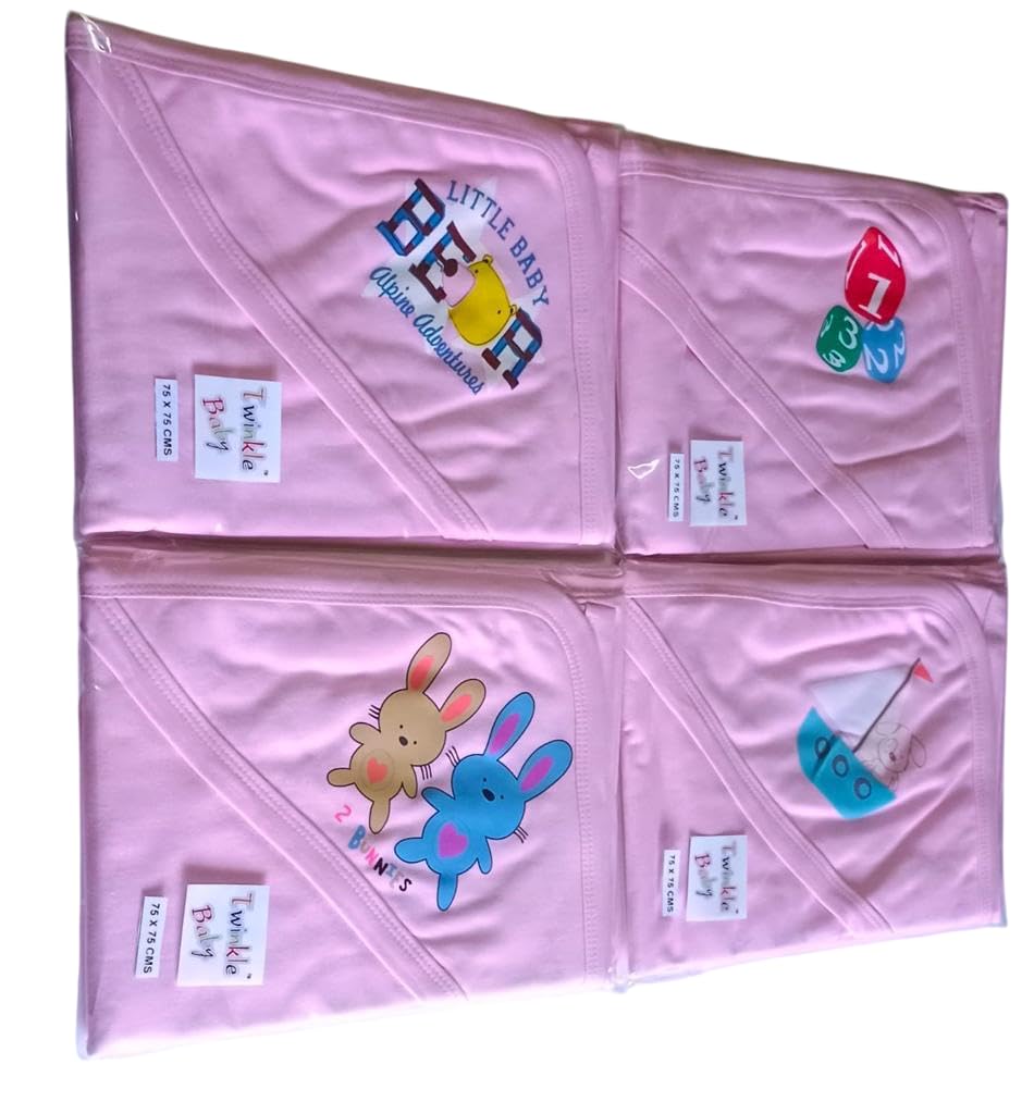 KING FORT HOME TEX CREATIONS Baby Hooded Cotton Knitted Bath Towel for Newborn to Toddler | 0?18 Months Lightweight | Soft Absor